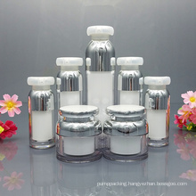 Wholesale 30g 50g 15ml 30ml 50ml 100ml In Stock Silver Empty Plastic Skincare Empty Lotion Cream Jar Bottles